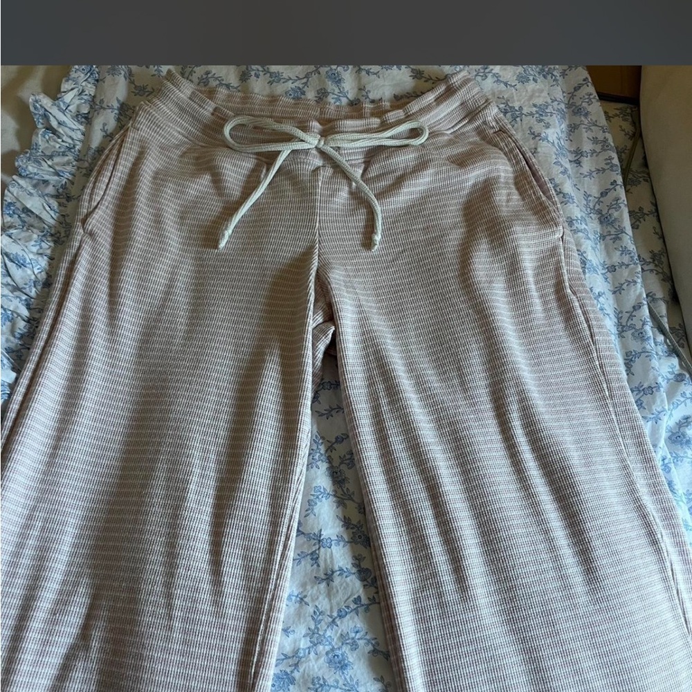 Hollister Light Pink Stripe Lounge Trousers